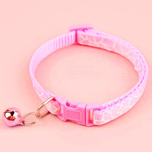Belen Kutest Pink Giraffe Pattern Cat Collar with Bell and Toys Gift Package - Picture 2 of 10